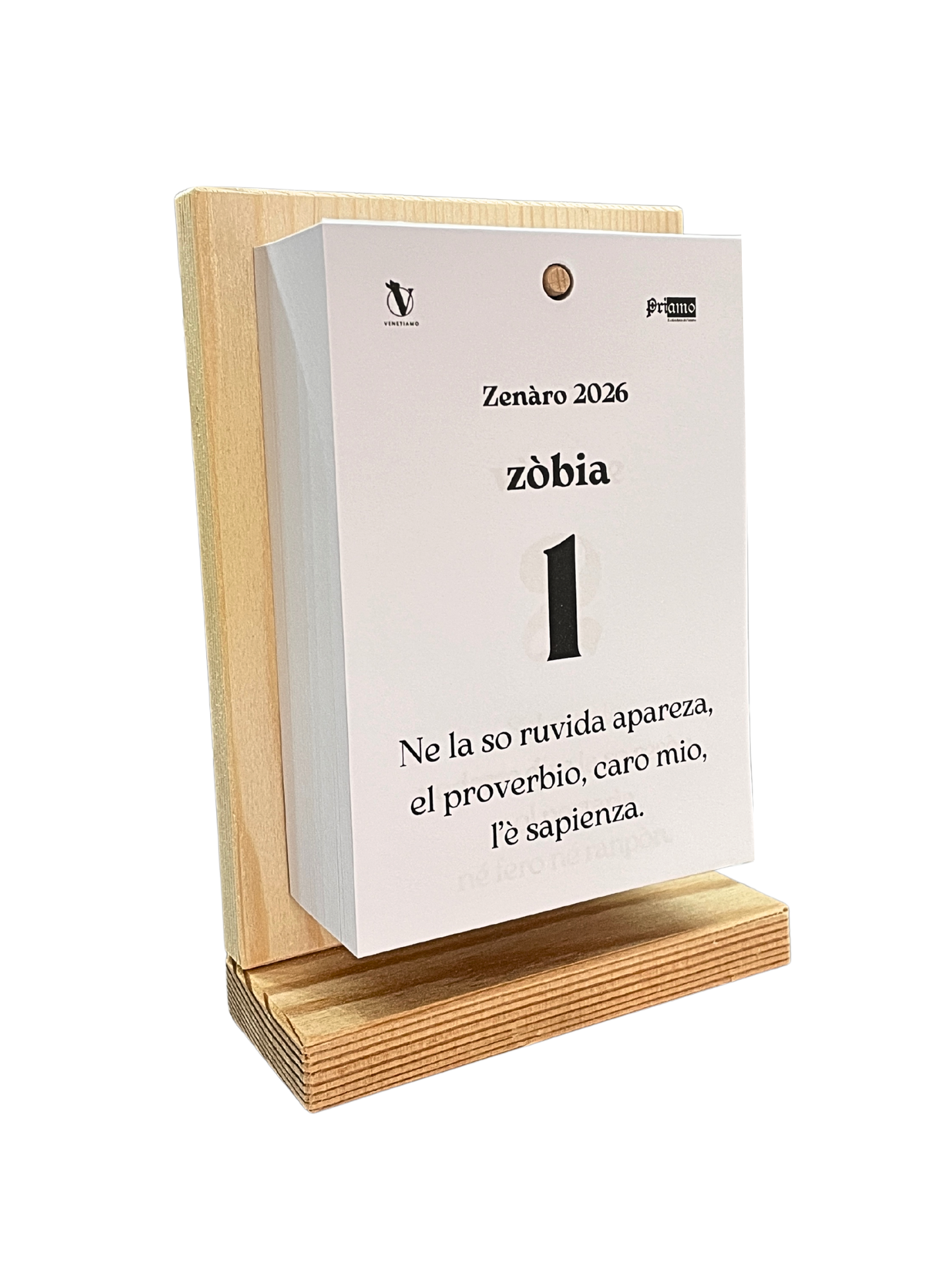 NUOVO! Calendario PRIAMO completo 2026 in legno, verticale.